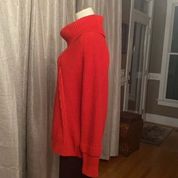 Calvin Klein Ladies Red Cable Knit Sweater Size L NEW WITH TAG! - Picture 6 of 9